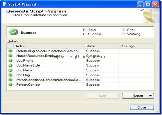 SIVA SQL Server: How to create scripts for an entire database or ... image.